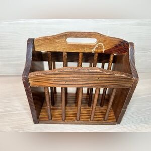 Mini Magazine Rack Salesman Sampler Wooden Painted Roughly 6”x5”x3”